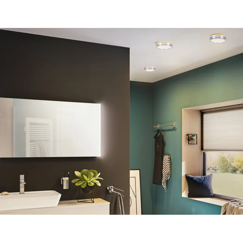 WallCeiling Aviar IP44 LED 13W 3000K 220mm Chrome 230V synthétique