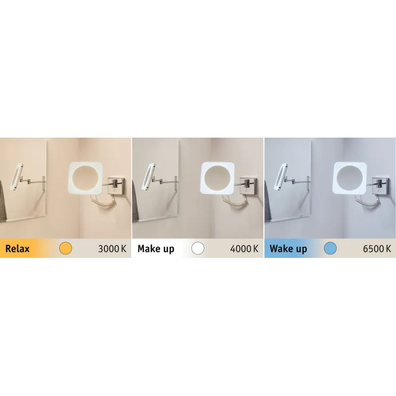 WallCeiling Jora miroir cos IP44 TunW LED 3,3W Chr/Blc/miroir 230V dép/ac