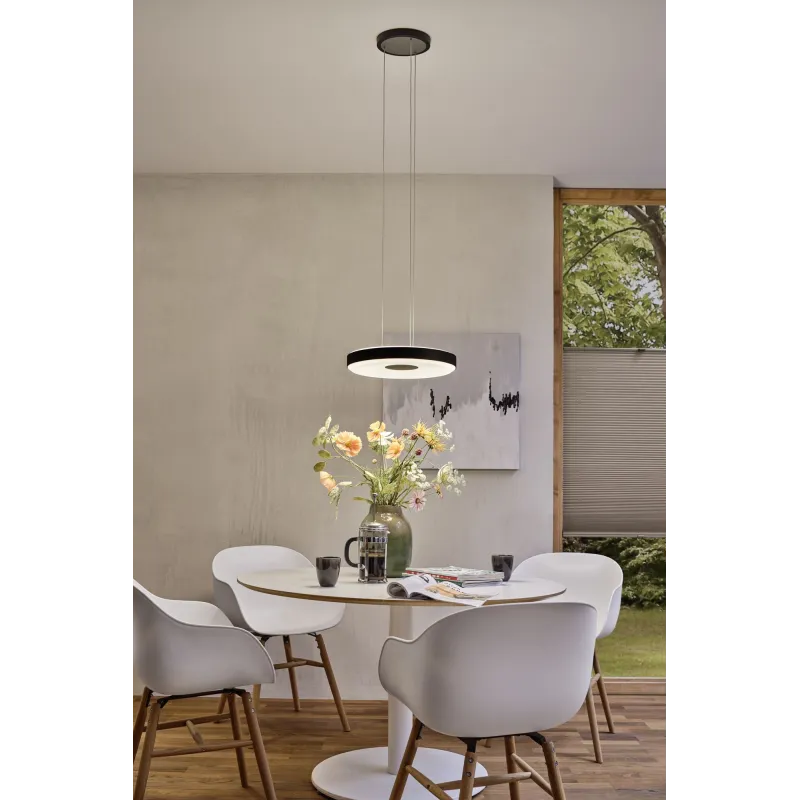 Suspension Puric Pane II LED 22W 400mm 3Stepdim Noir/Gris 230V Mét/syn