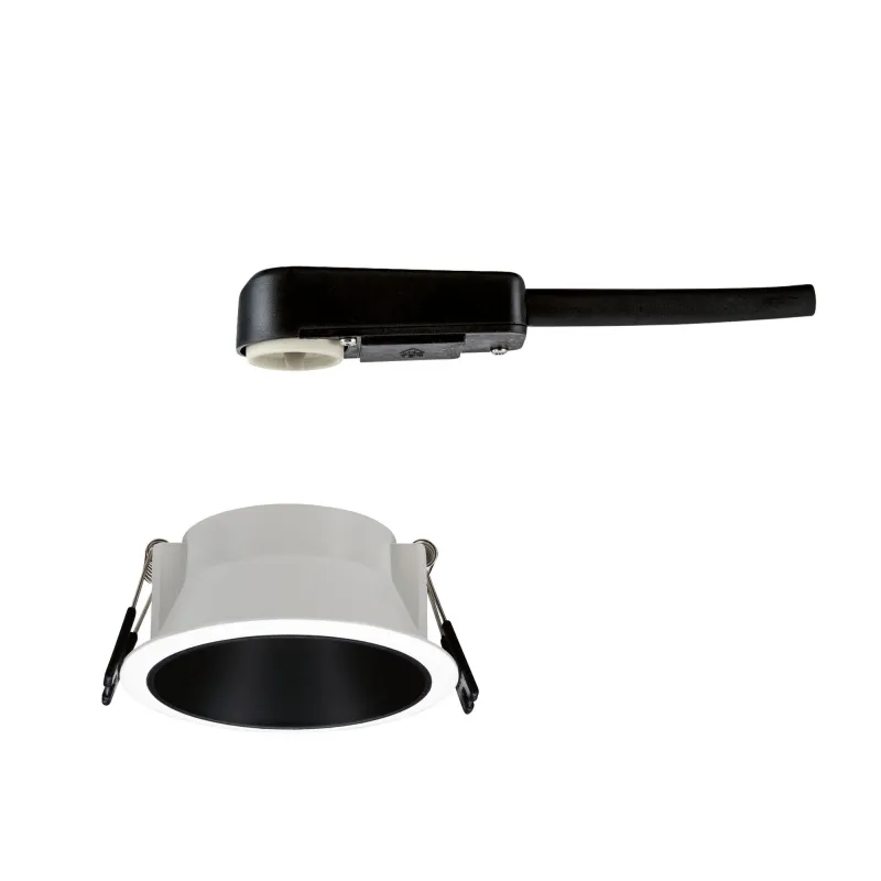 ENC Cole rond fixe max. 1x10W GU10 230V Blanc/noir mat Alu/plastique