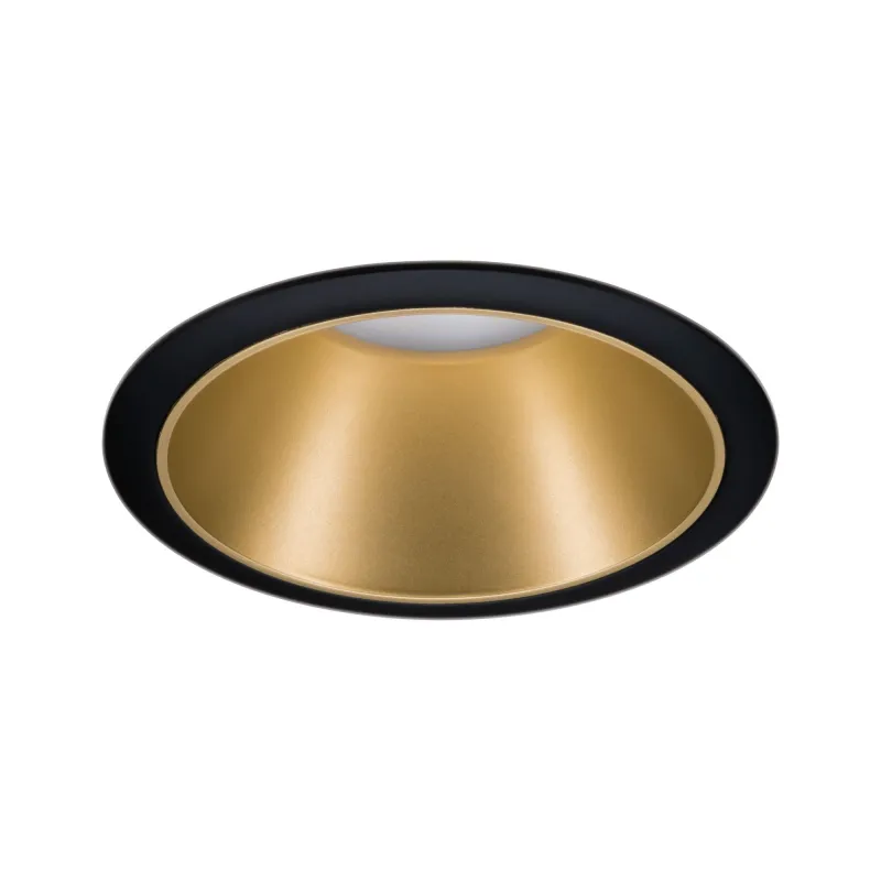 ENC Cole rond fixe max. 1x10W GU10 230V Noir mat/doré Alu/plastique