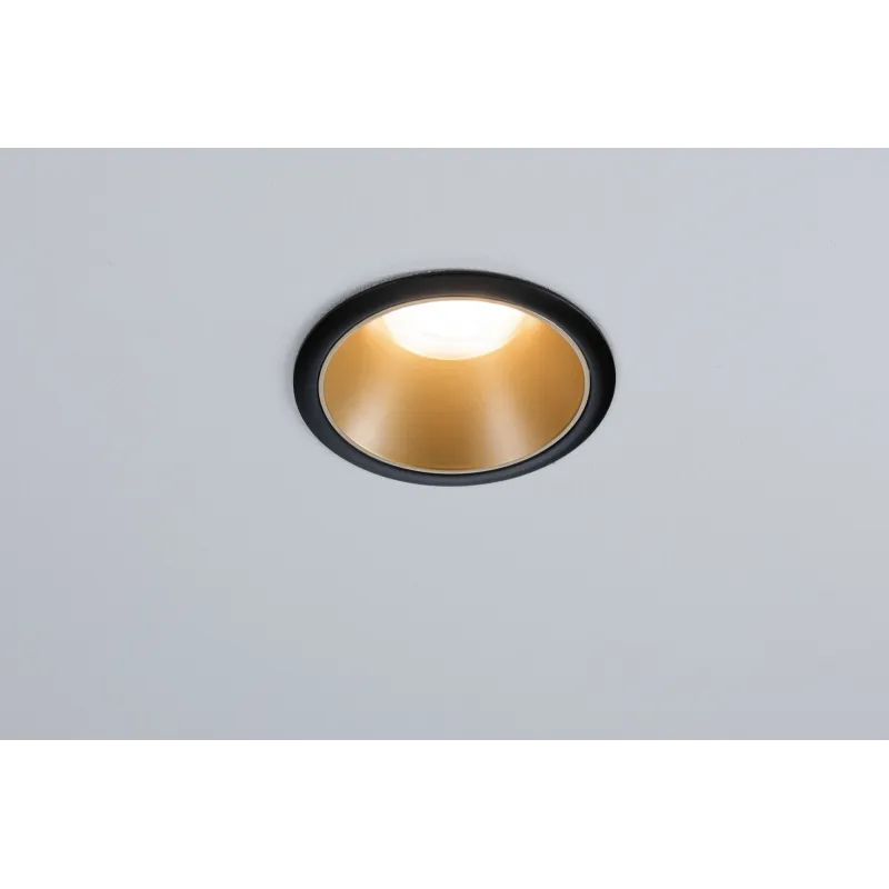 ENC Cole rond fixe max. 1x10W GU10 230V Noir mat/doré Alu/plastique