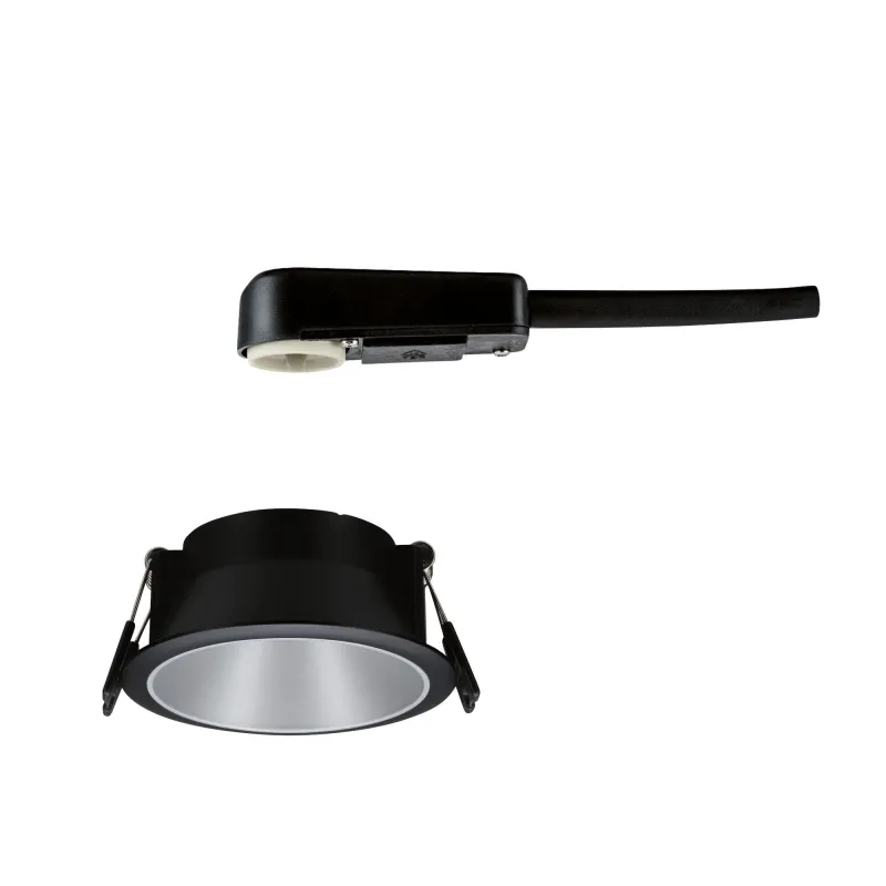 ENC Cole rond fixe max. 1x10W GU10 230V Noir mat/argent Alu/plastique
