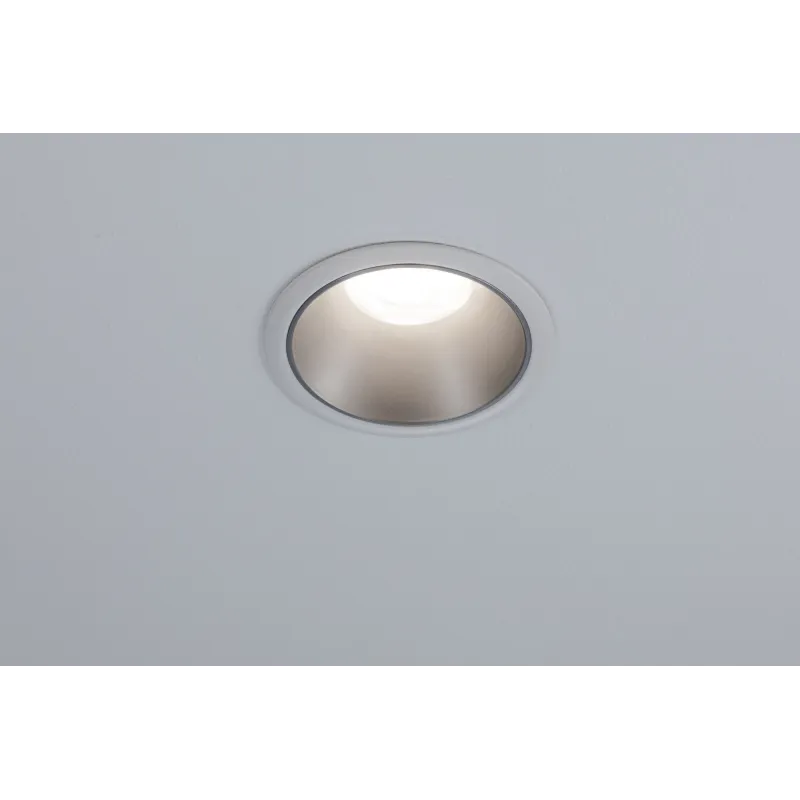 ENC Cole rond fixe max. 1x10W GU10 230V blanc dépoli/argent Alu/plastique