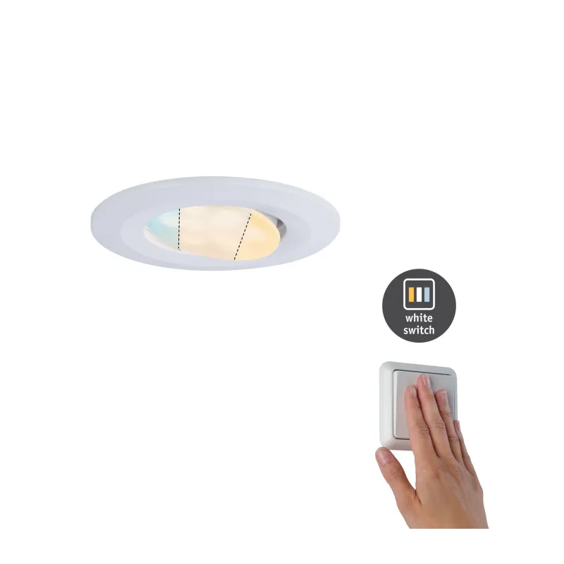 ENC HomeSpa kit Calla IP65 WhiteSwitch rond noir LED 550lm 5,5W 230V Blanc dép
