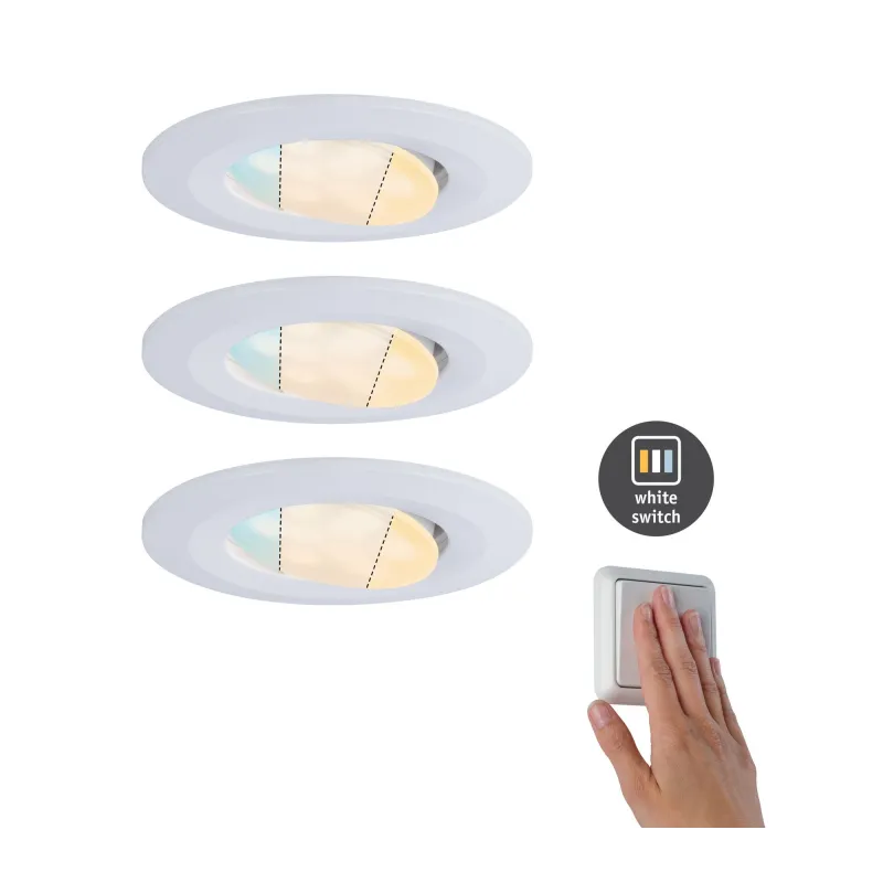 ENC HomeSpa kit Calla IP65 WhiteSwitch rond noir LED 3x550lm 5,5W 230V Blanc
