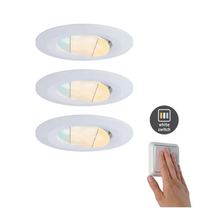 ENC HomeSpa kit Calla IP65 WhiteSwitch rond noir LED 3x550lm 5,5W 230V Blanc