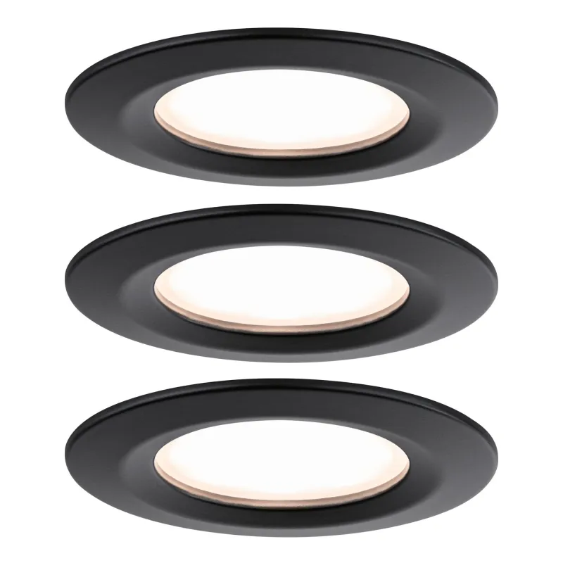 Kit ENC Nova Plus Coin grd rond fixe 3x6W 2700K 230V 51mm Noir dép/Alu