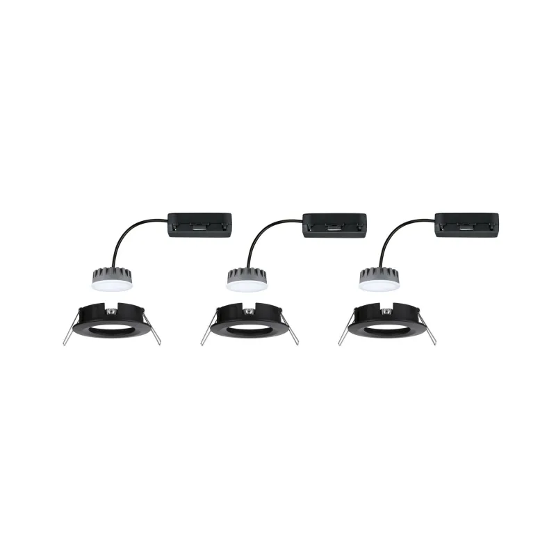 Kit ENC Nova Plus Coin grd rond fixe 3x6W 2700K 230V 51mm Noir dép/Alu