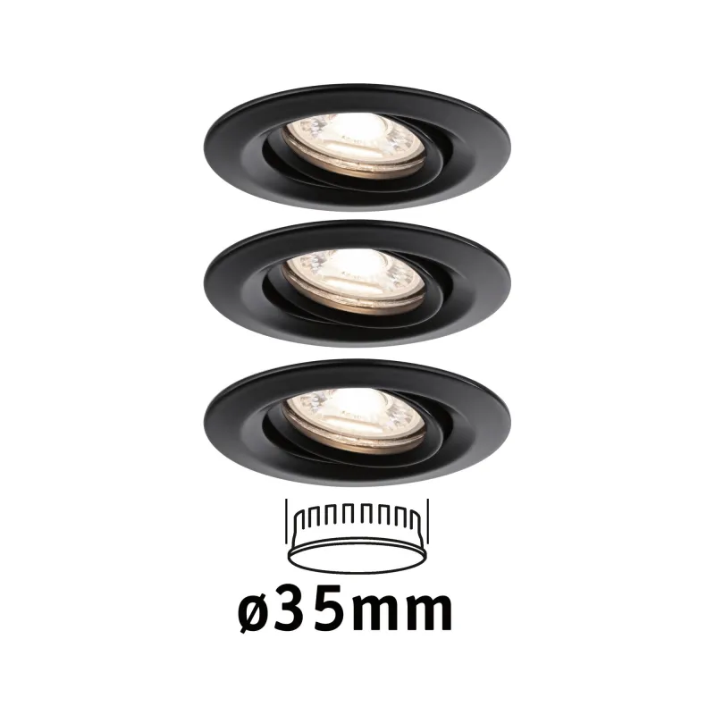 ENC Nova mini Coin rond orientable LED 3x4W 310lm Noir dép/Alu