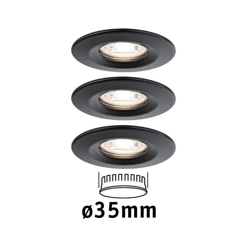 ENC Nova mini Coin rond fixe LED 3x4W 310lm Noir dép/Alu