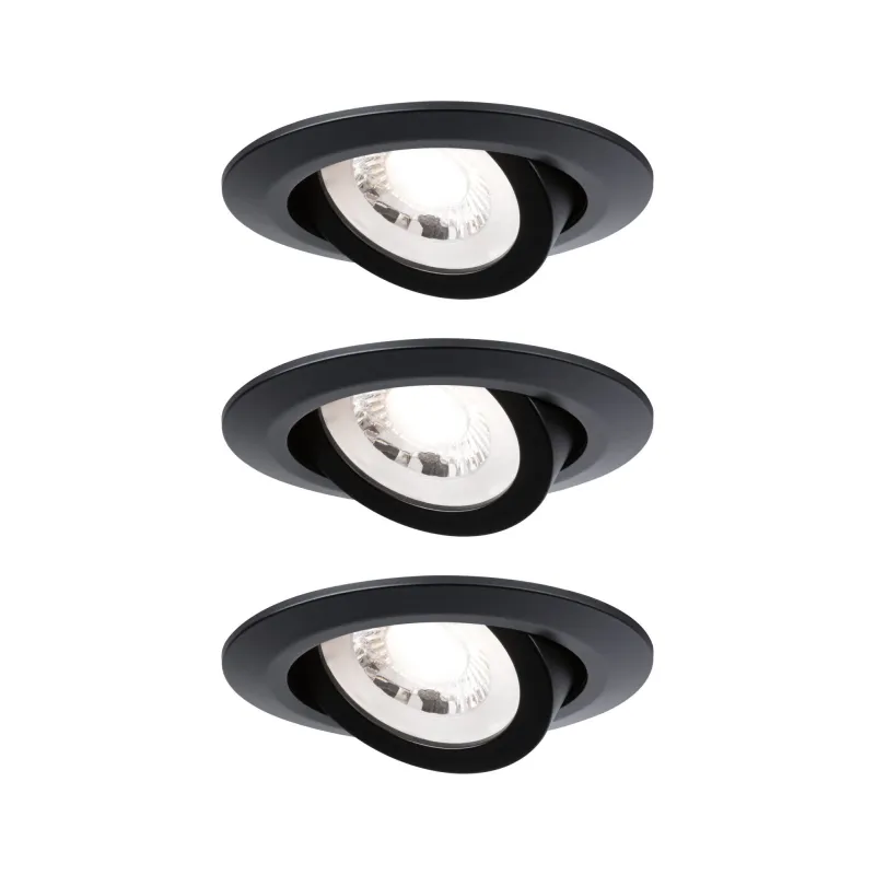 Kit Encastrés orientables LED 3x6W 3000K 230V noir dép/Syn