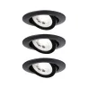 Kit Encastrés orientables LED 3x6W 3000K 230V noir dép/Syn