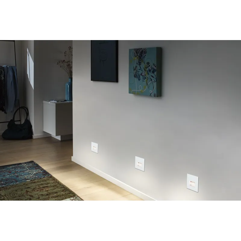 Kit ENC mural Special Edge carré LED 1x1,1W 230V blanc