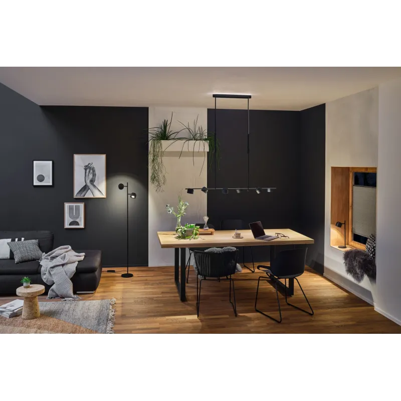 Lampadaire LED Puric Pane I ZB 3W grd Noir 230V syn/métal