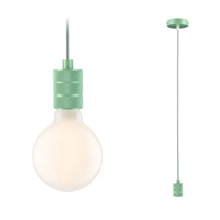Suspension Tilla Neordic max1x60W E27 vert clair 230V tissu/mét