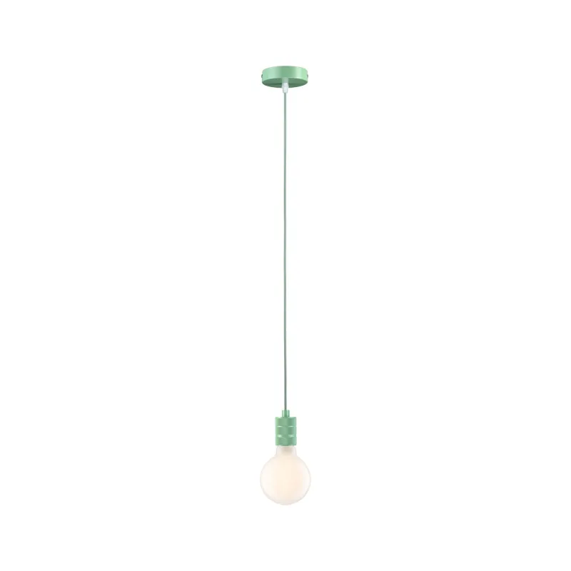 Suspension Tilla Neordic max1x60W E27 vert clair 230V tissu/mét