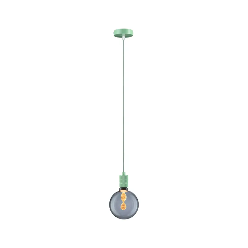 Suspension Tilla Neordic max1x60W E27 vert clair 230V tissu/mét