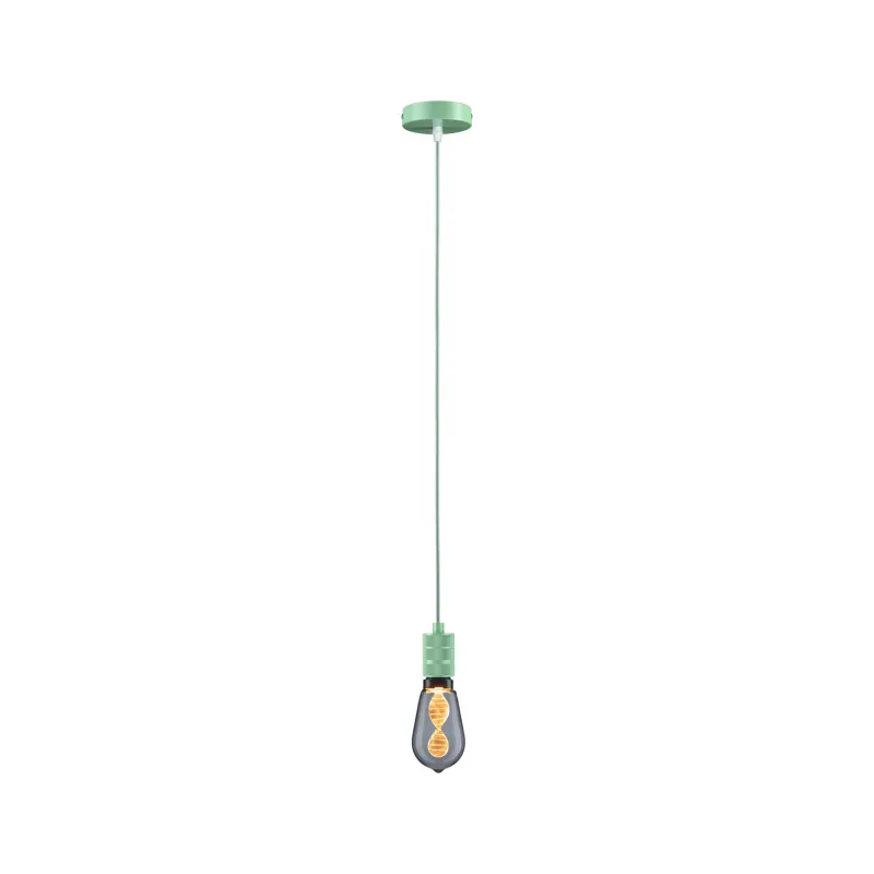 Suspension Tilla Neordic max1x60W E27 vert clair 230V tissu/mét