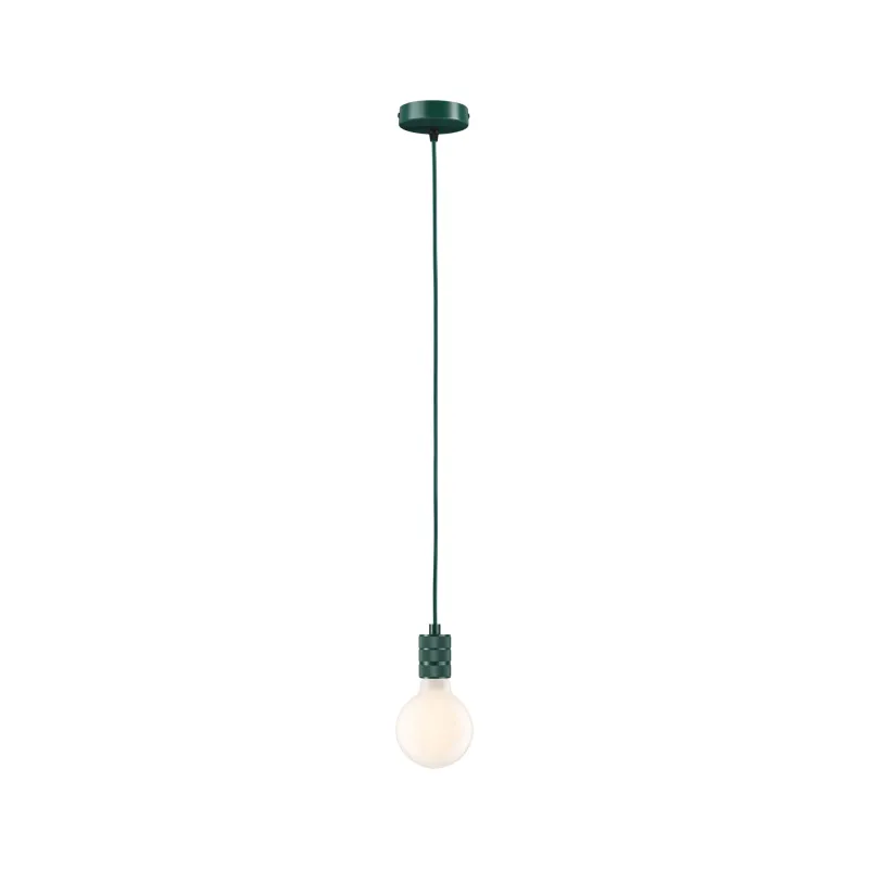 Suspension Tilla Neordic max1x60W E27 vert foncé 230V tissu/mét