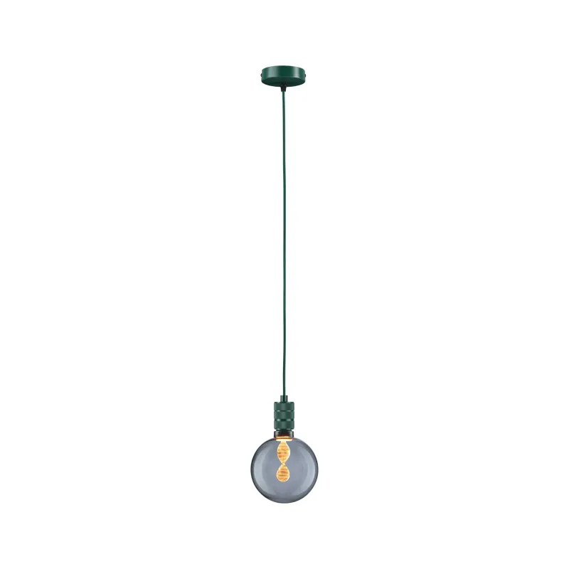 Suspension Tilla Neordic max1x60W E27 vert foncé 230V tissu/mét
