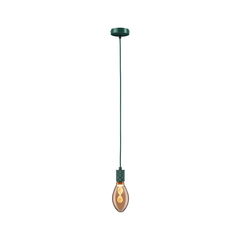 Suspension Tilla Neordic max1x60W E27 vert foncé 230V tissu/mét