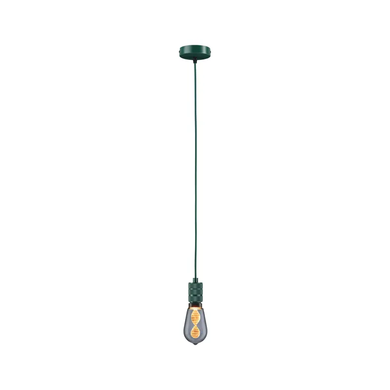 Suspension Tilla Neordic max1x60W E27 vert foncé 230V tissu/mét