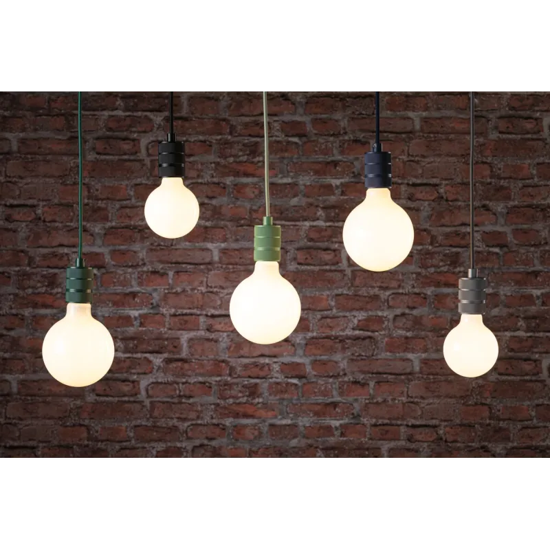 Suspension Tilla Neordic max1x60W E27 vert foncé 230V tissu/mét