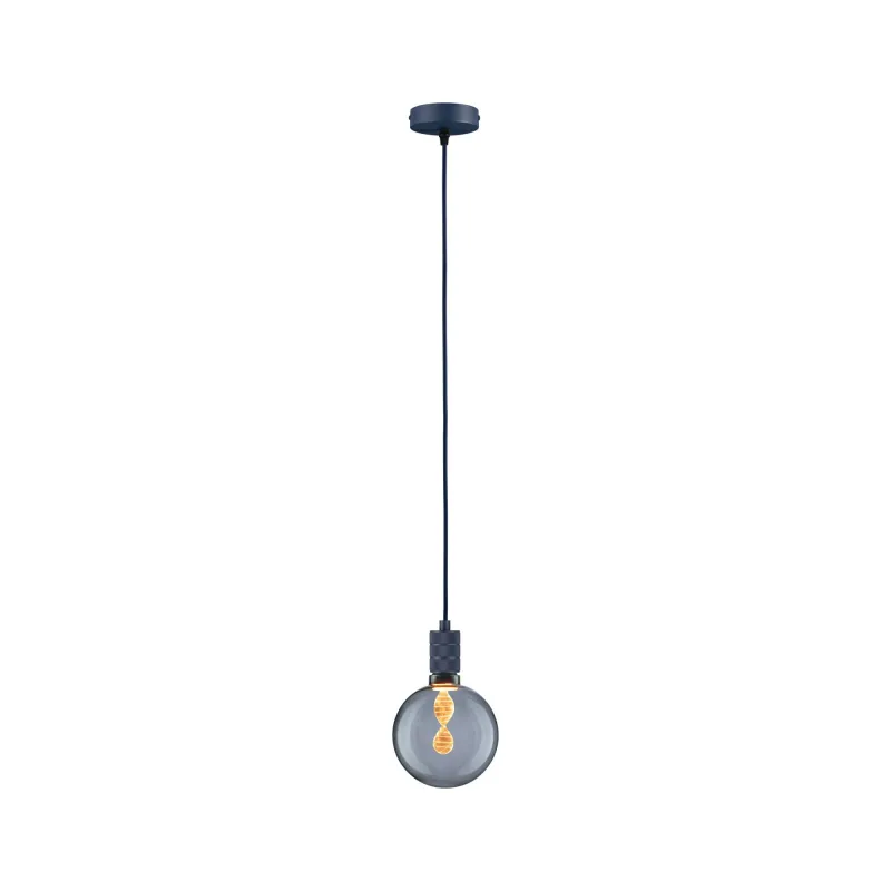 Suspension Tilla Neordic max1x60W E27 bleu nuit 230V tissu/mét
