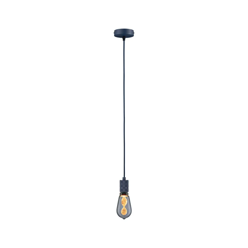 Suspension Tilla Neordic max1x60W E27 bleu nuit 230V tissu/mét