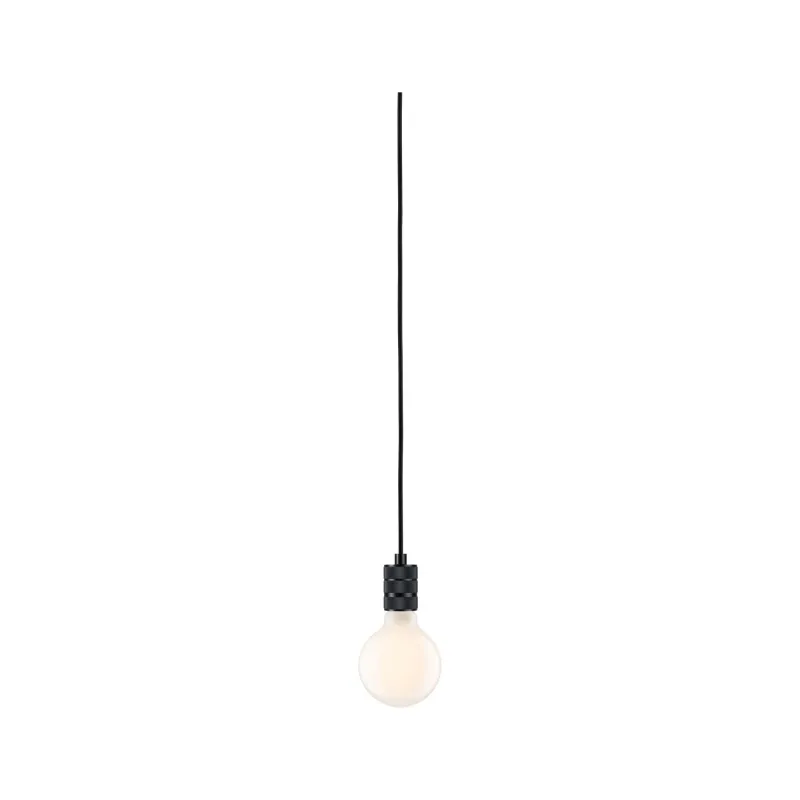 Suspension Neordic Tilla avec prise max20W E27 noir graphite 230V tissu/mét