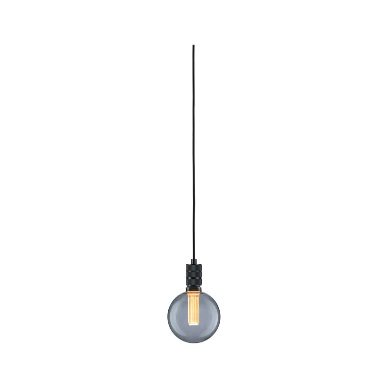 Suspension Neordic Tilla avec prise max20W E27 noir graphite 230V tissu/mét