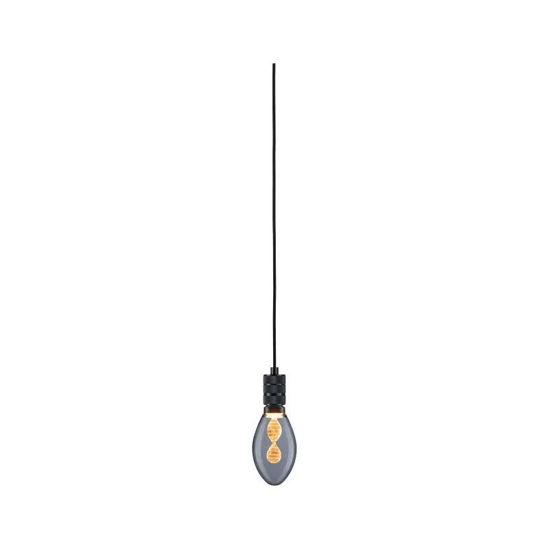 Suspension Neordic Tilla avec prise max20W E27 noir graphite 230V tissu/mét