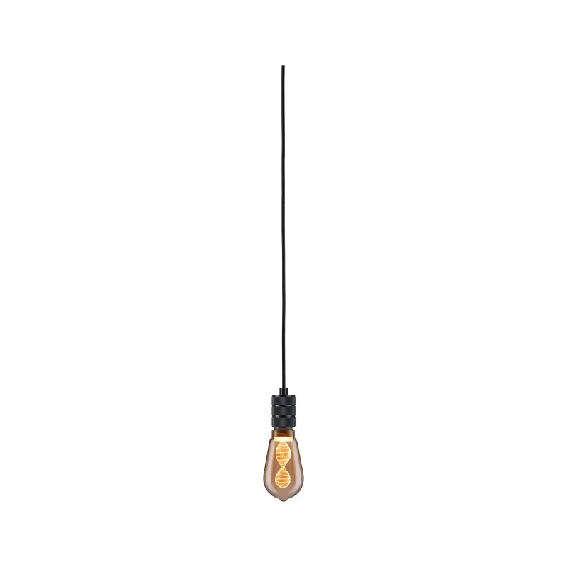 Suspension Neordic Tilla avec prise max20W E27 noir graphite 230V tissu/mét