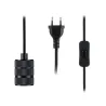Suspension Neordic Tilla avec prise max20W E27 noir graphite 230V tissu/mét