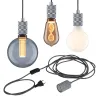 Suspension Neordic Tilla avec prise max20W E27 gris aluminium 230V tissu/mét