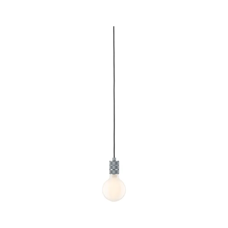 Suspension Neordic Tilla avec prise max20W E27 gris aluminium 230V tissu/mét