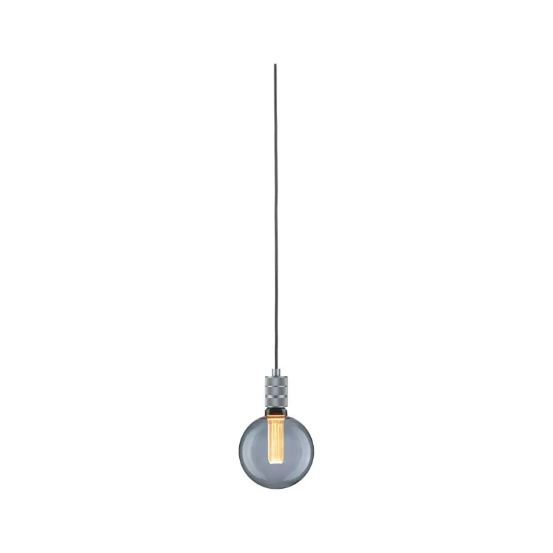 Suspension Neordic Tilla avec prise max20W E27 gris aluminium 230V tissu/mét