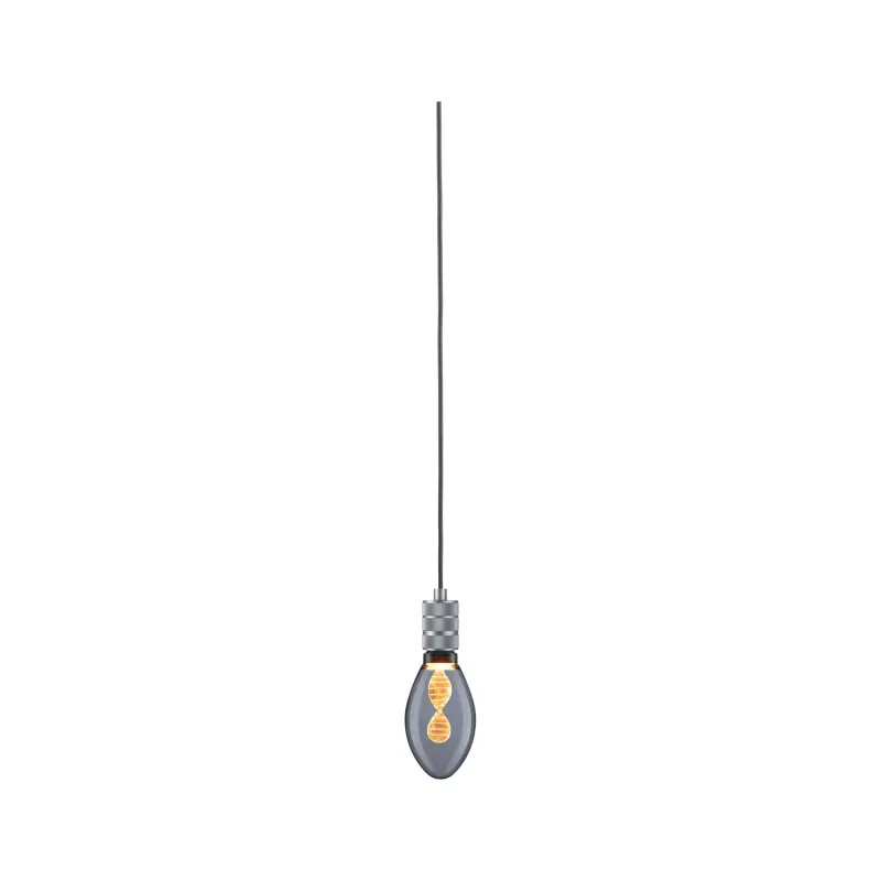 Suspension Neordic Tilla avec prise max20W E27 gris aluminium 230V tissu/mét