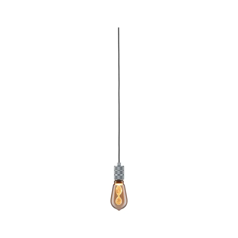 Suspension Neordic Tilla avec prise max20W E27 gris aluminium 230V tissu/mét
