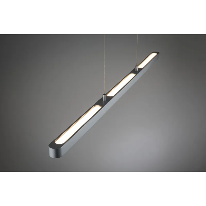 Suspension Lento grd LED 1x_W Chrome dép 230V Alu/synthétique