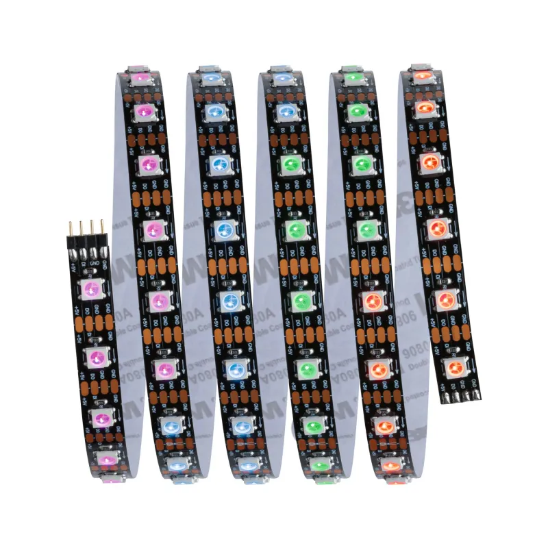 Kit Strip LED 1,5m Dynamic Rainbow RGB IP20 4,8W 12V CC noir Métal