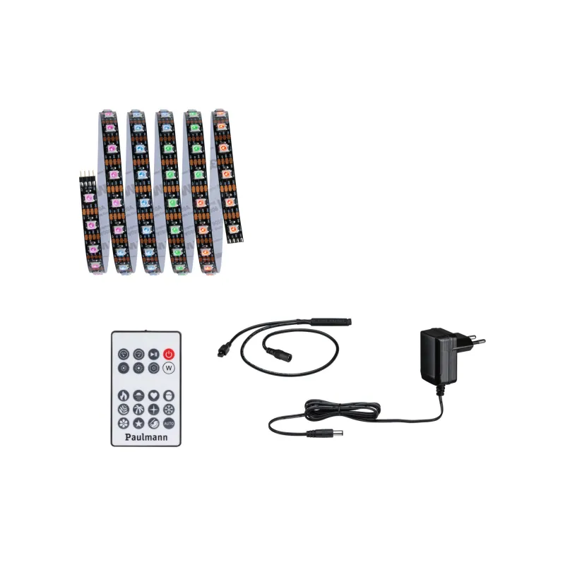 Kit Strip LED 1,5m Dynamic Rainbow RGB IP20 4,8W 12V CC noir Métal