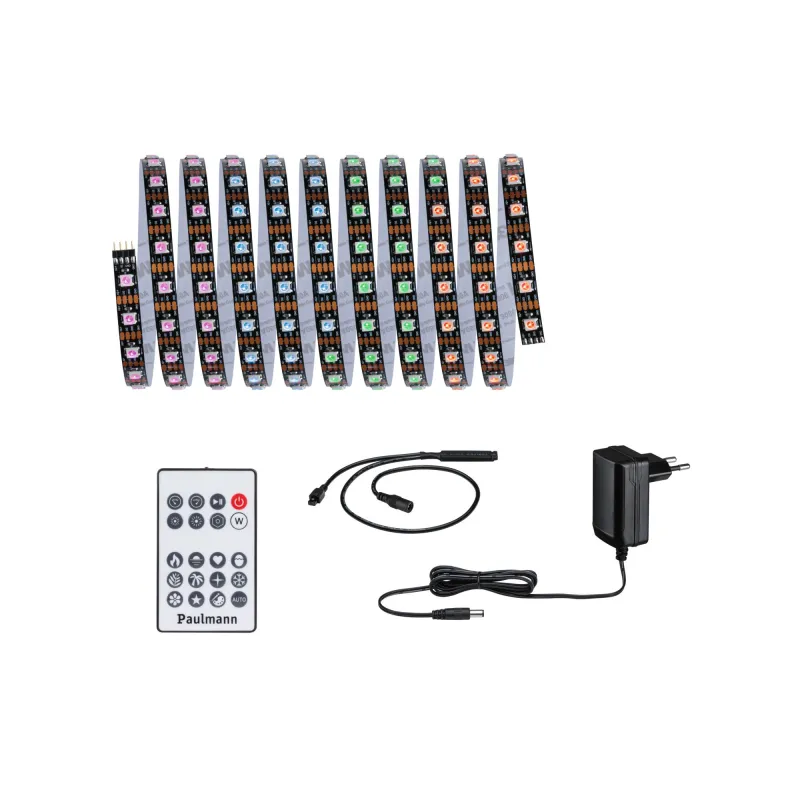 Kit Strip LED 3m Dynamic Rainbow RGB IP20 8,5W 12V CC noir Métal