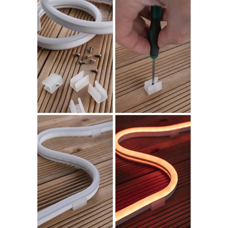 Kit de Strips extérieur SimpLED 3m RGB 19,5W 230/24V CC Blanc plastique
