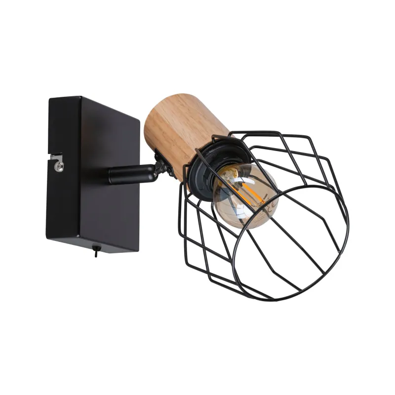 Spots Lanka max. 1x20W E14 230V Noir/bois