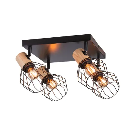 Spots Lanka max. 4x20W E14 230V Noir/bois