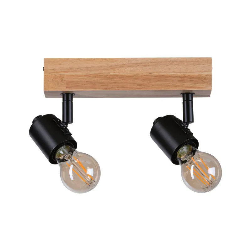 Spots Arvid max. 2x20W E27 230V Noir/bois