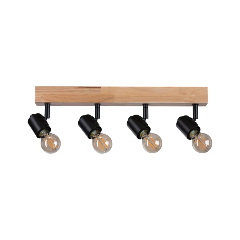Spots Arvid max. 4x20W E27 230V Noir/bois