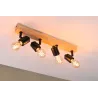 Spots Arvid max. 4x20W E27 230V Noir/bois